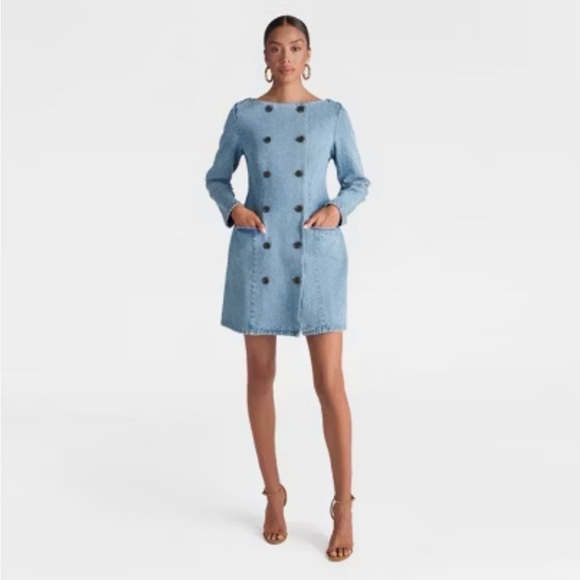 KBB Tuxedo Denim Double-Breasted Women's Dress